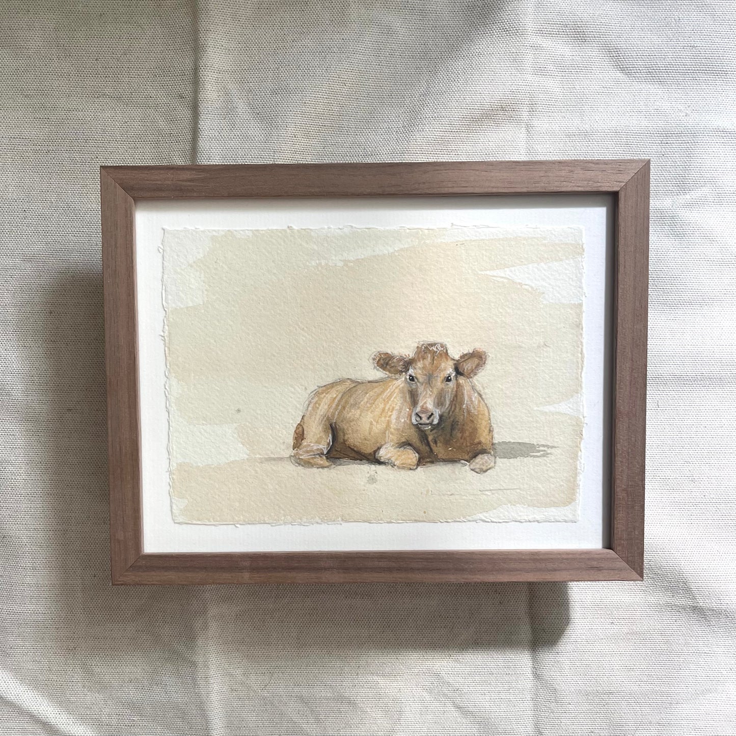 'Resting Cow' Framed