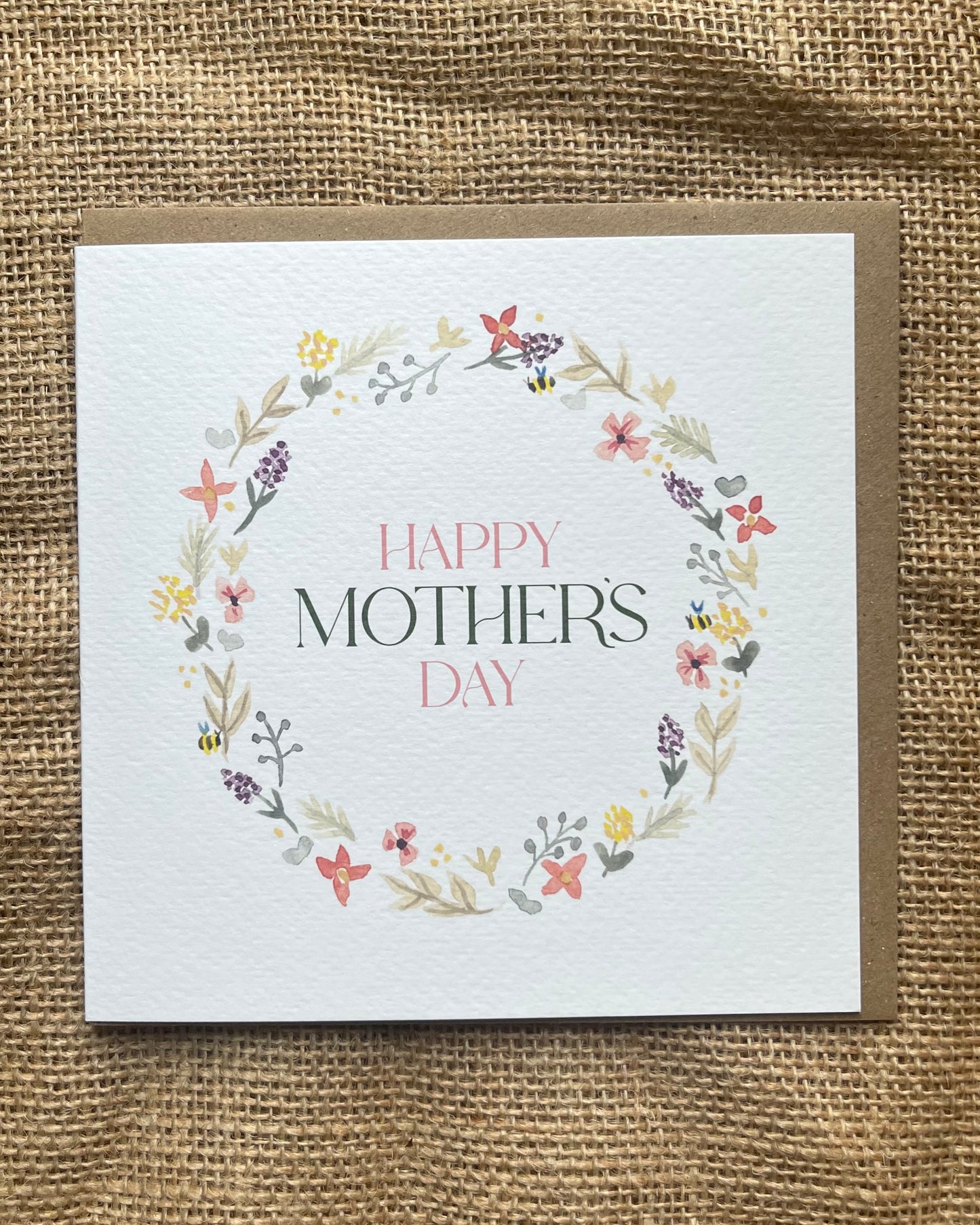 Happy Mother's Day Floral Wreath Card