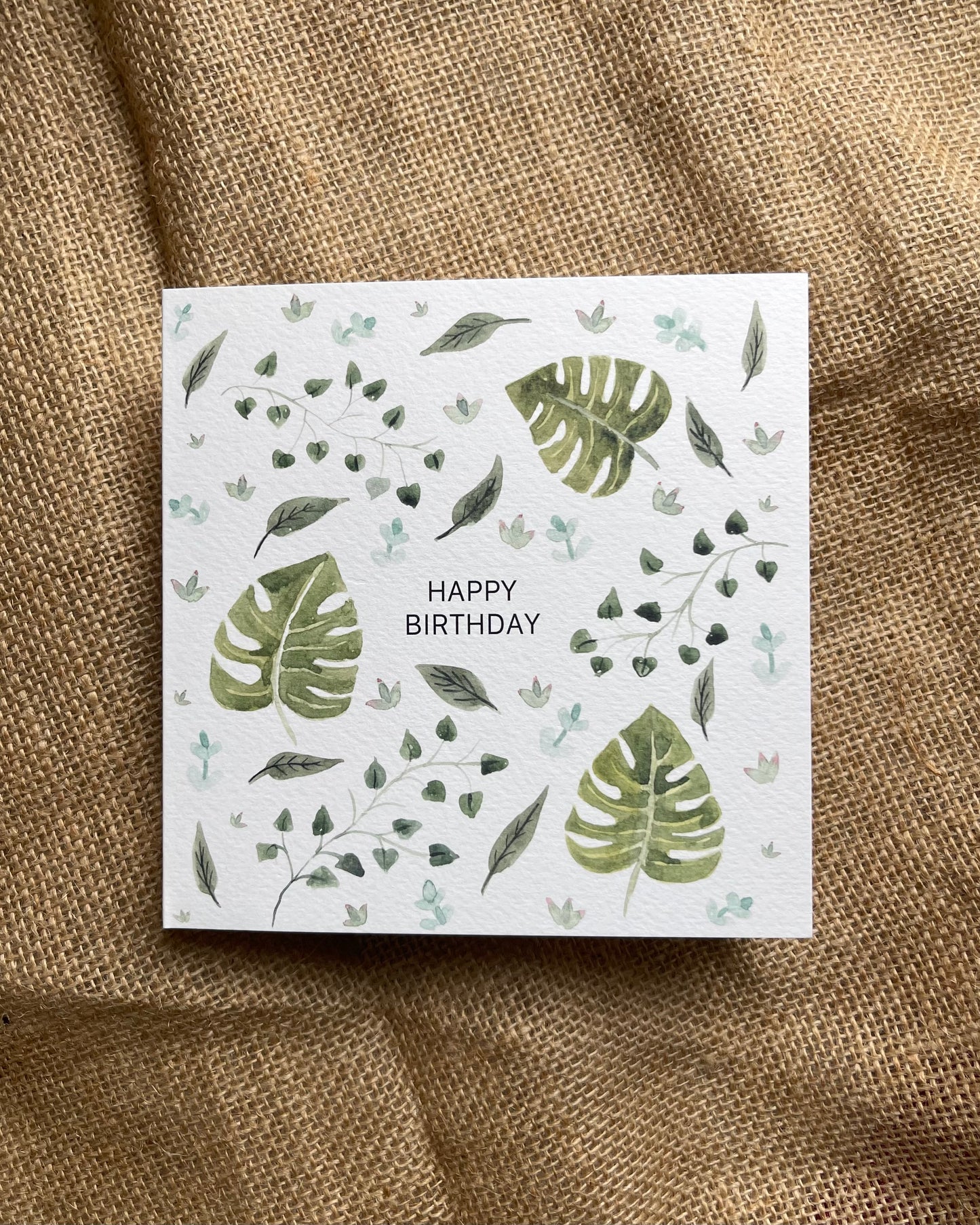 Happy Birthday Plants and Leaves Card