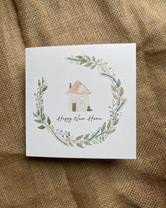 New Home Card Watercolour Botanical Design