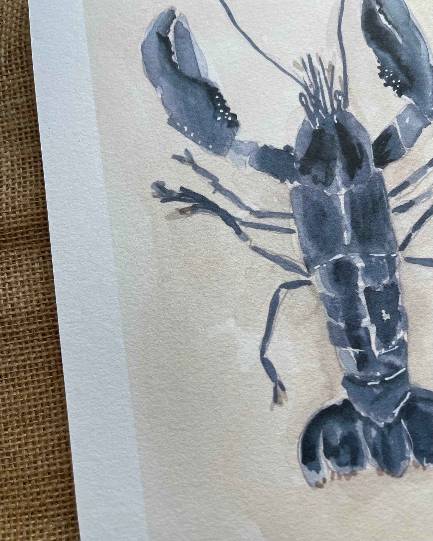 Blue Lobster Watercolour Print