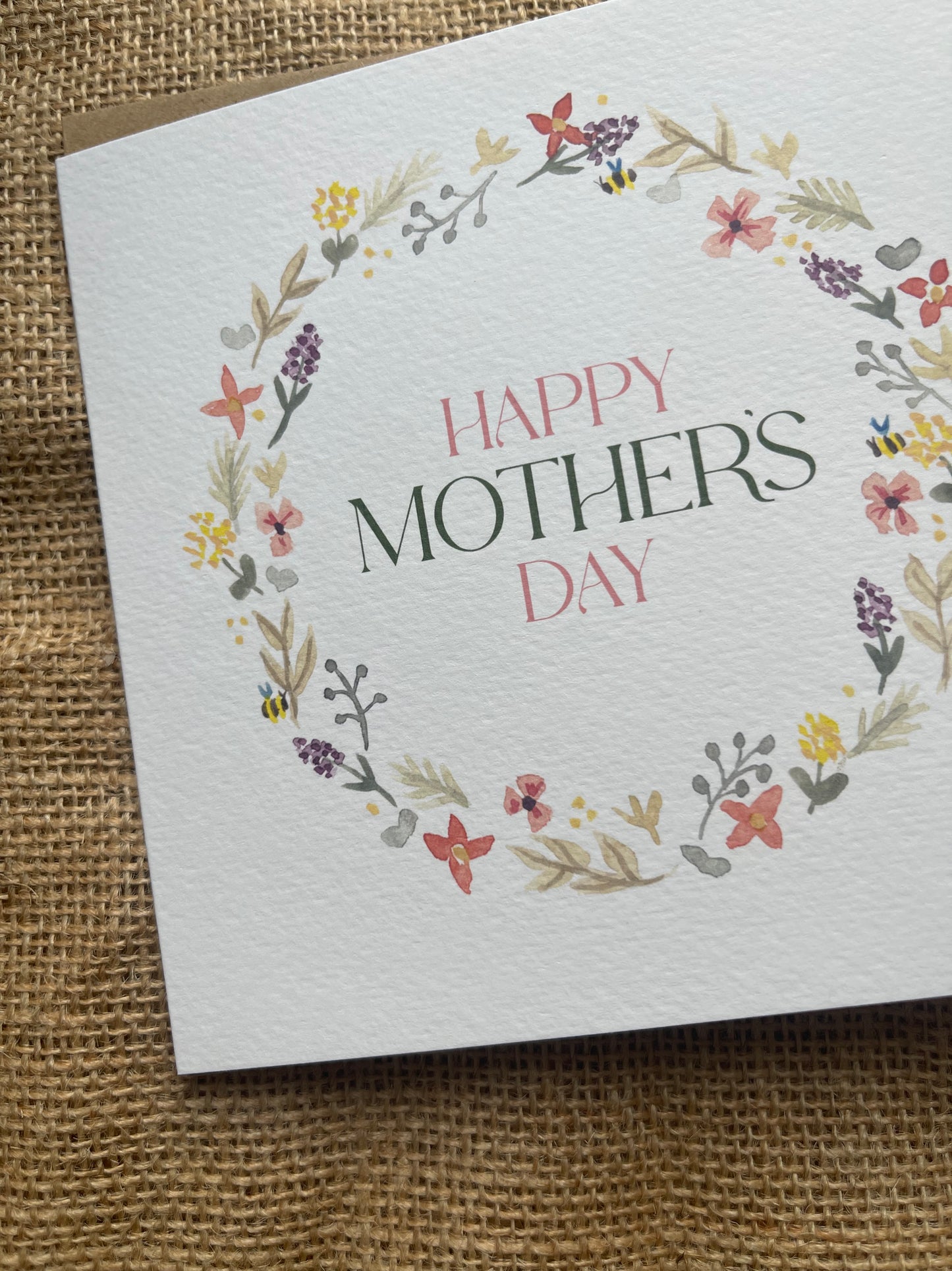 Happy Mother's Day Floral Wreath Card