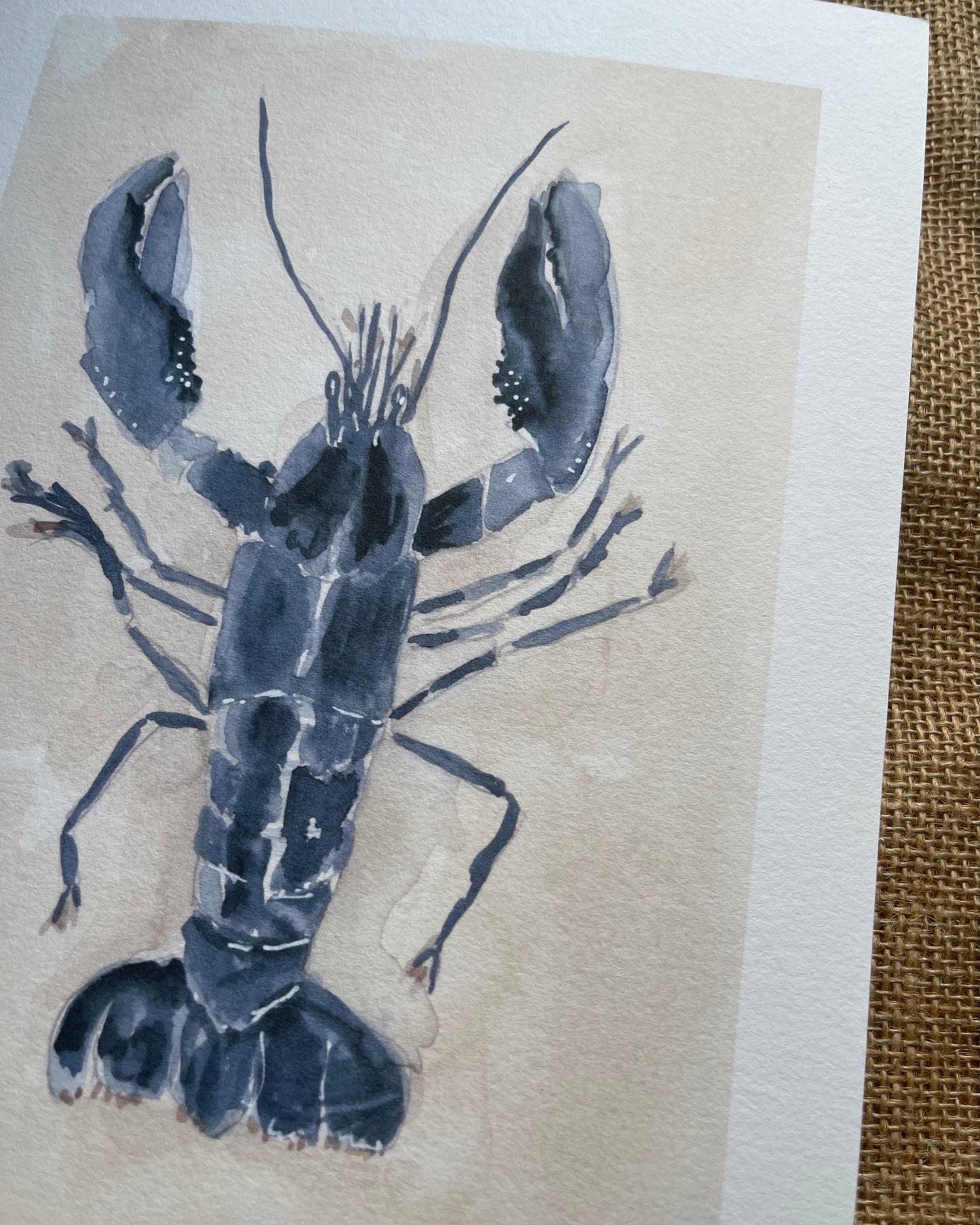 Blue Lobster Watercolour Print