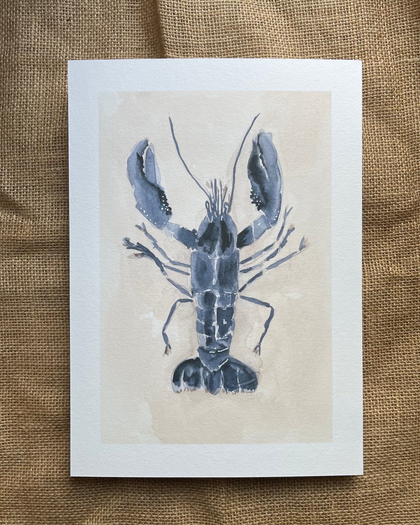 Blue Lobster Watercolour Print