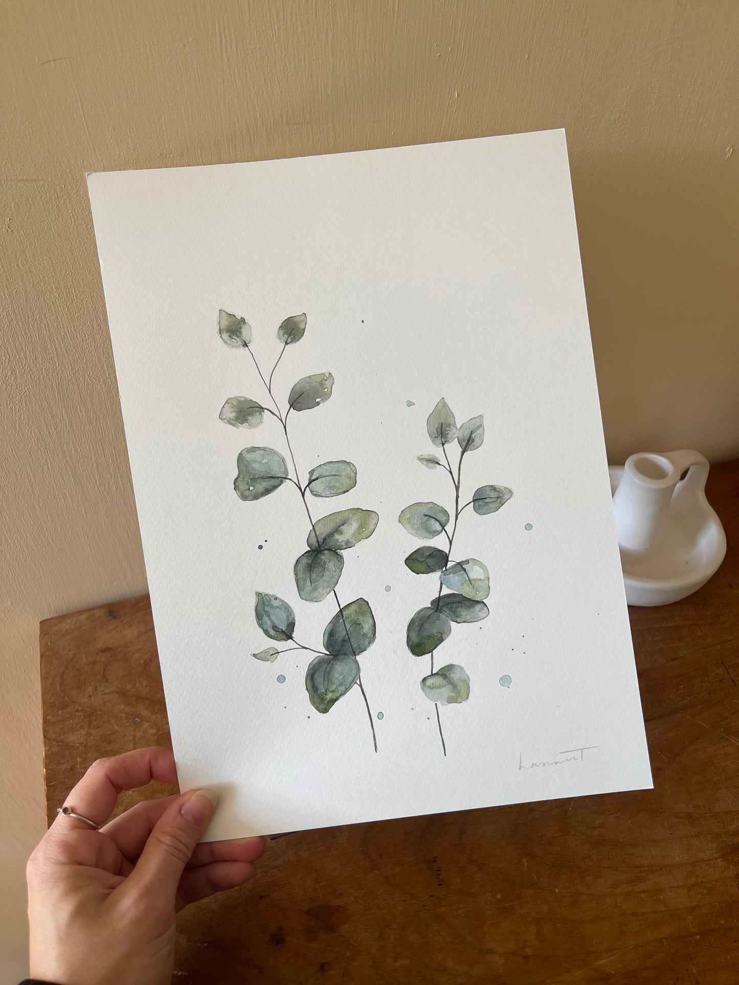 Eucalyptus Stem in Watercolour